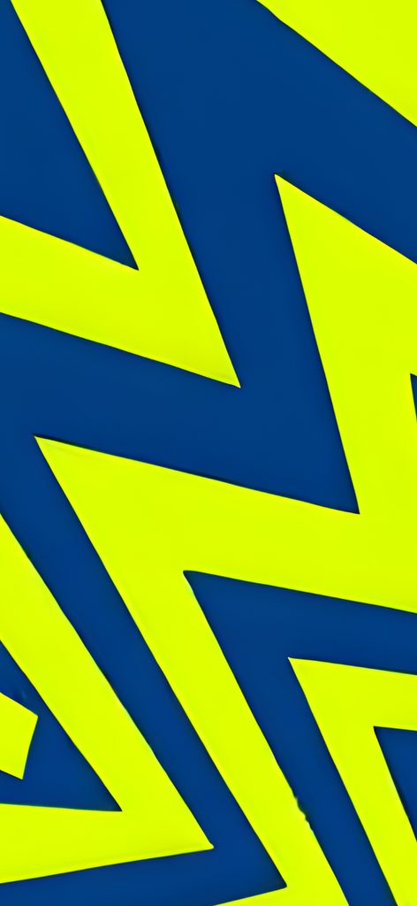 Blue and lime green zig zag smartphone wallpaper for iPhone